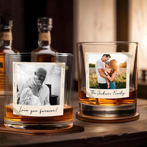 Custom Photo Dad Whiskey Glass, Personalized Portrait Grandpa Tumbler, Gift for Father, Custom Grandpa Gifts, New Parent Present, Keepsake Drinkware for Him Idea