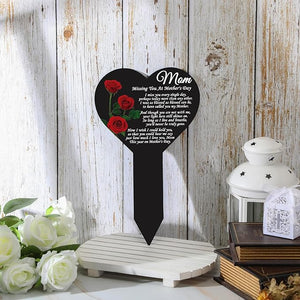 Mother's Day Memorial Stakes Grave Decorations for Cemetery Grave Plaque Stake Markers Memorial Mom Plaques Sympathy Garden Stake Waterproof Grave Stake Garden Cemetery Decorations for Grave Yard