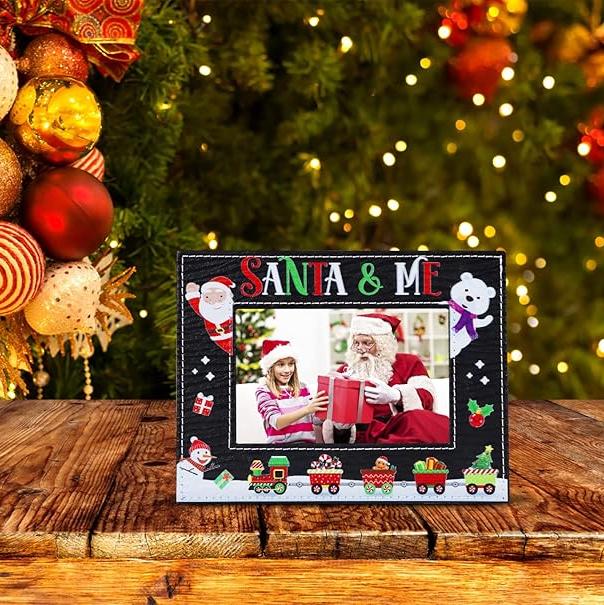 Santa & Me Christmas Picture Frame, My First Christmas with Santa Photo Frame for Baby Girls Boys Newborn Christmas Picture Frame Gifts from Parents Mom Dad Grandpa Grandma