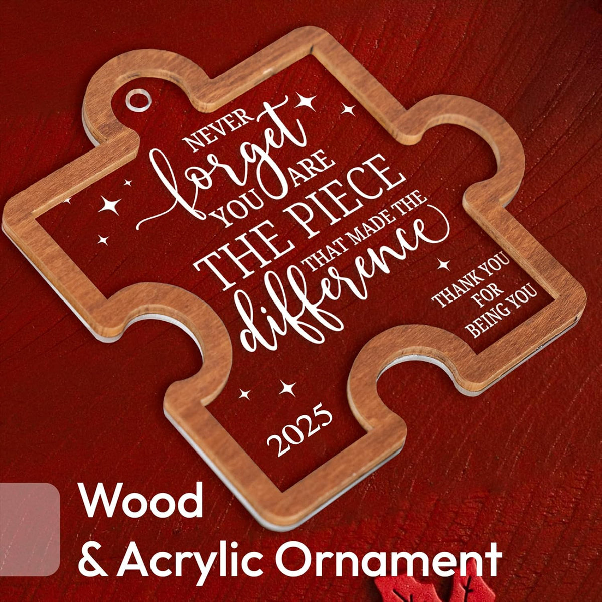 Never Forget You are The Piece That Made The Difference Christmas Ornament 2025, New Year Thank You Gifts for Coworkers, Boss, Teacher, Nurse, Appreciation Gifts for Retirement, Farewell
