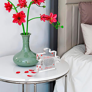 Engraved Acrylic Block Puzzle - Sentimental Gift for Her - Valentine's Day & Fiance Birthday Gift