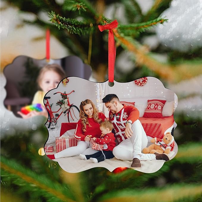 Personalized Christmas Ornaments, Custom Photo & Text 2025 Christmas Tree Ornament, Ideal for Xmas Decorations, Baby Showers, Weddings, Birthdays, Gifts for Mom, Dad, Kids, Pets, Friends