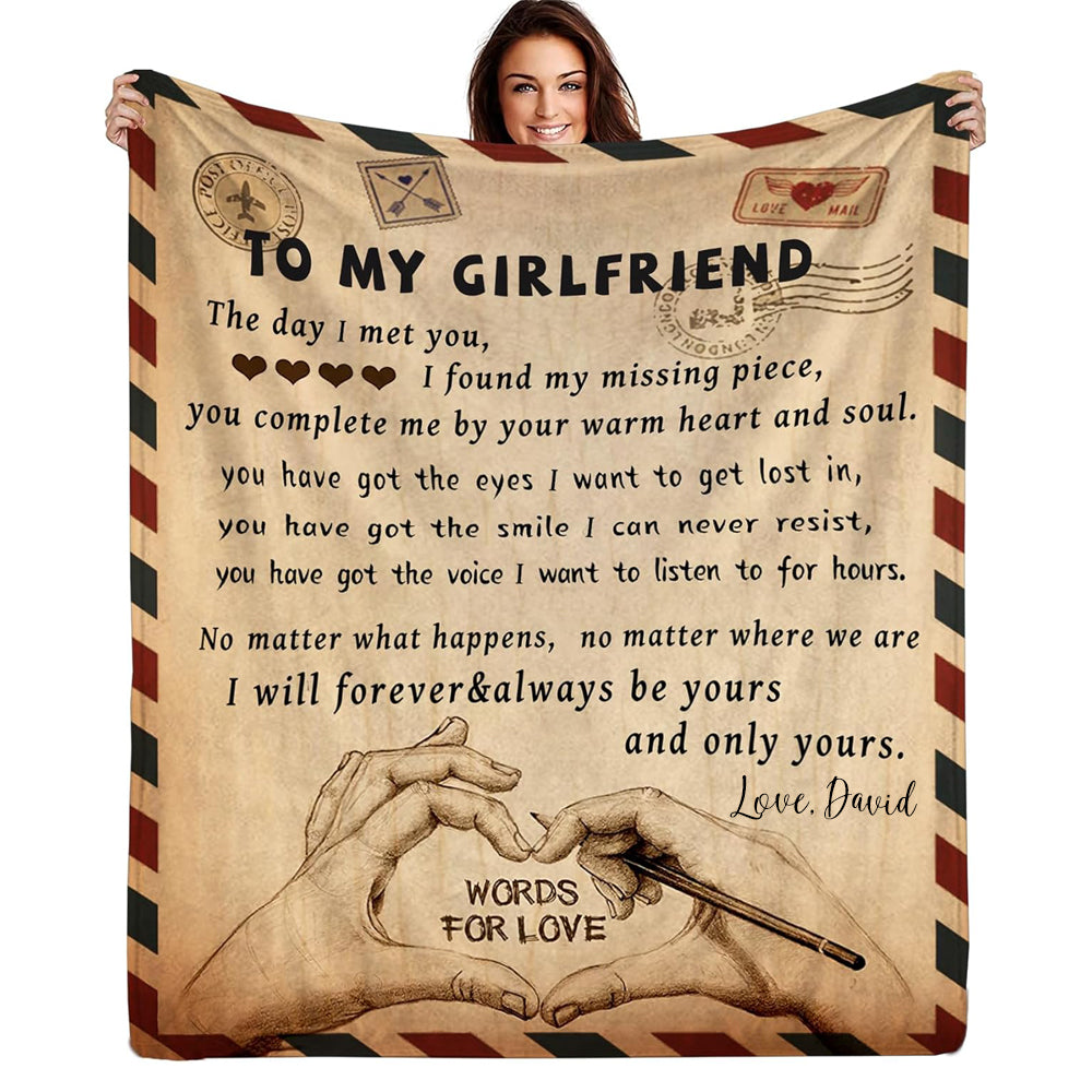 Gifts for Girlfriend to My Girlfriend Blanket Romantic Gifts for Her I Love You Throw Blankets Birthday Anniversary Blankets for Bed Sofa
