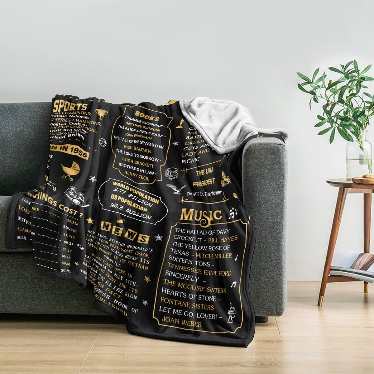70th Birthday Gifts for Women, 70th Birthday Gifts for Men, Birthday Gifts for 70 Year Olds, Best 80 Year Old Birthday Gifts for Men Women, 1955 Birthday Gifts, Happy 70th Birthday Blanket