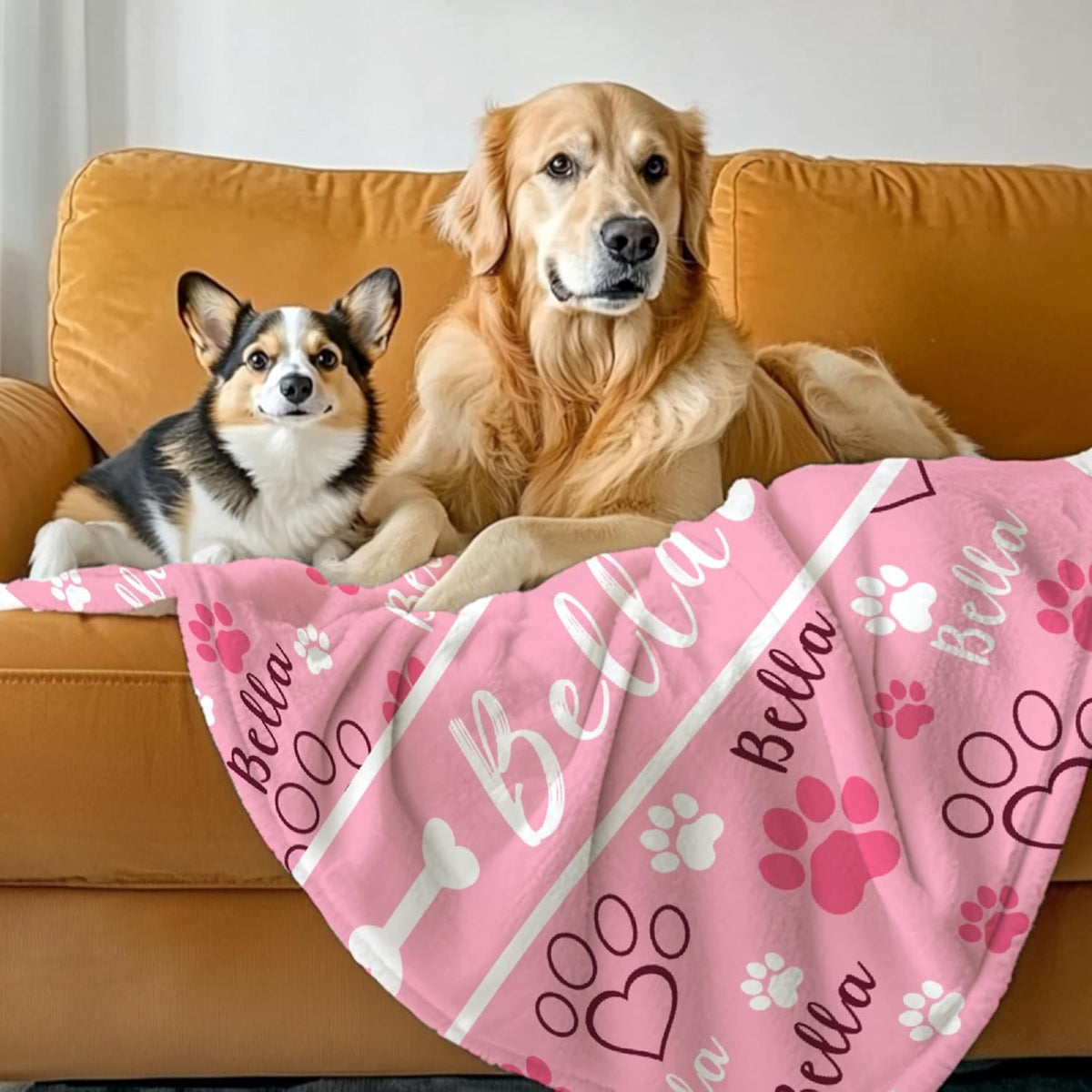 Custom Dog Blankets with Pictures, Personalized Name Blanket for Pets, Customized Pet Photo Throw,The Lightweight Blanket All-Season