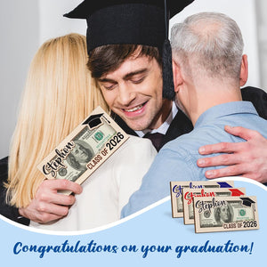 Graduation Money Holder 2026 Personalized, Graduation Gifts Money Holder with Name, Wooden Graduation Card Box Cash Holder Envelope, Class of 2026 Graduation Gifts