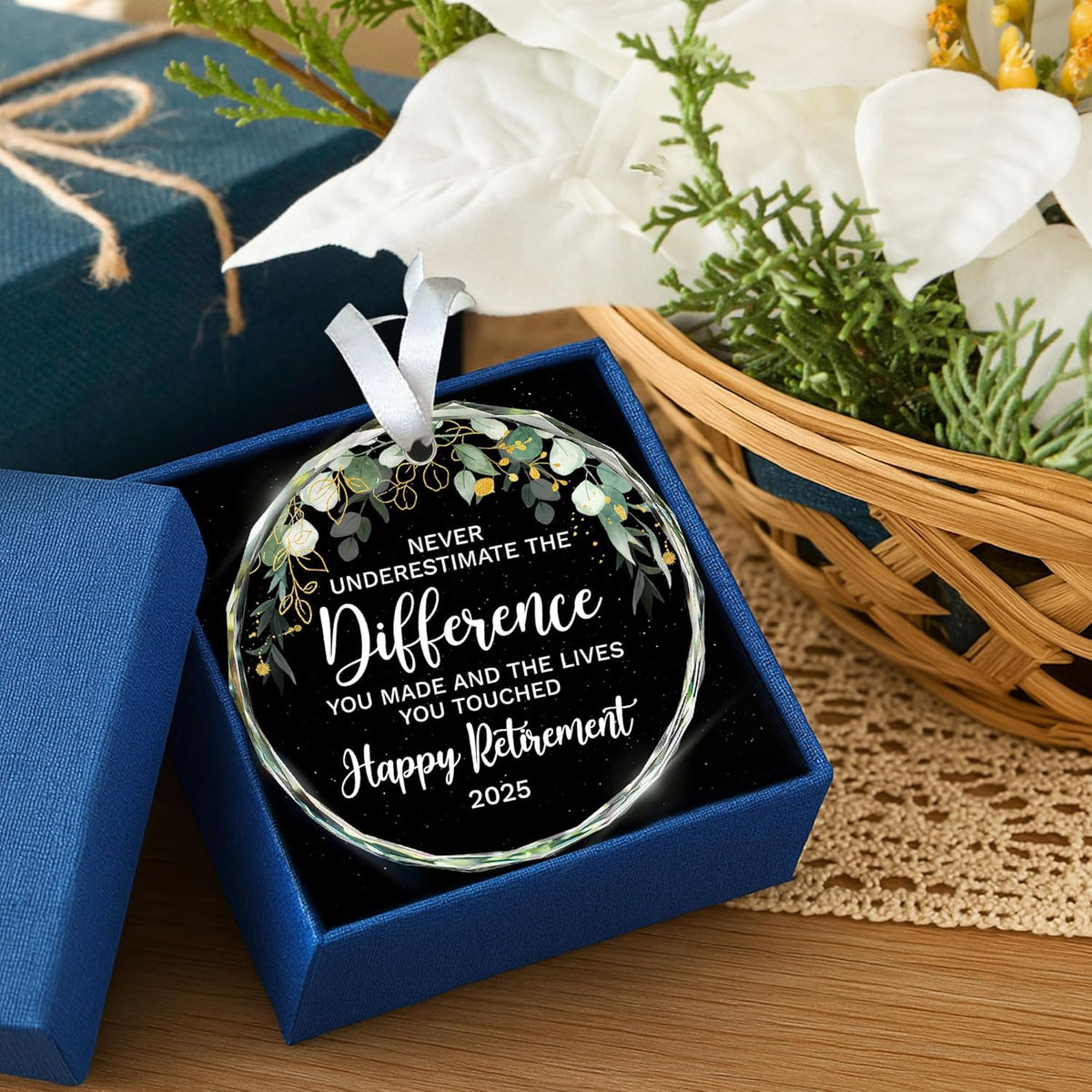 Retirement Gifts - Retirement Gifts for Women, Men 2025 - Retired Ornament 2025 - Retired Gift for Coworker, Boss, Employee, Teacher, Nurse, Woman, Man - Glass Christmas Ornament Keepsake