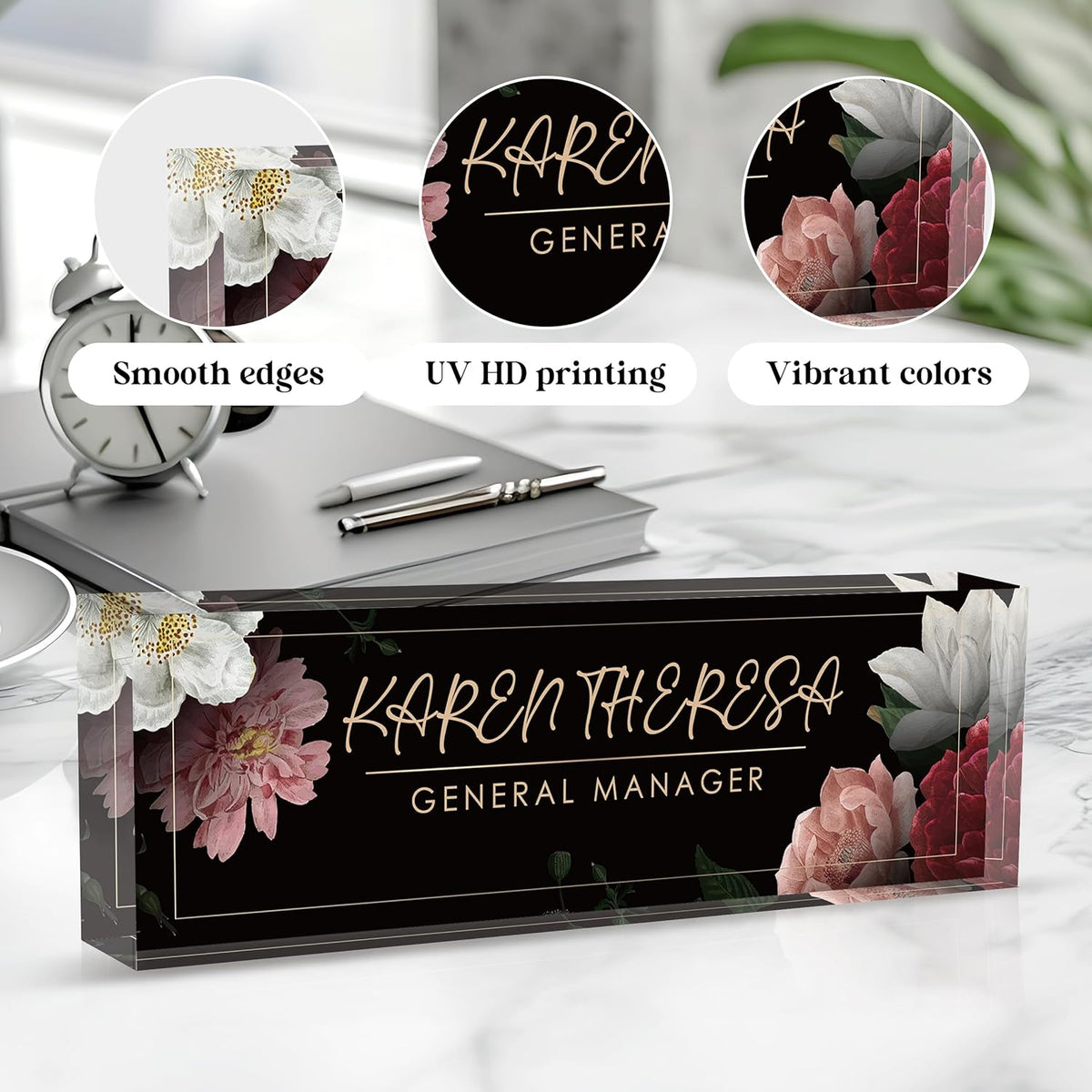 Custom Office Name Plate, Personalized Gifts for Women & Men, Appreciation Gifts for Employees, Boss, Teacher - Office Desk Accessory