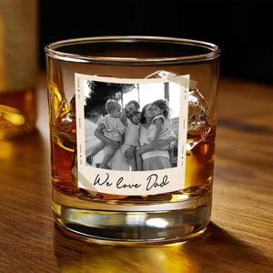 Custom Photo Dad Whiskey Glass, Personalized Portrait Grandpa Tumbler, Gift for Father, Custom Grandpa Gifts, New Parent Present, Keepsake Drinkware for Him Idea