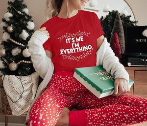 Christmas Couples Shirts His and Her Matching Xmas Outfits Sets Funny Christmas Family Pajamas Short Sleeve Tees Top