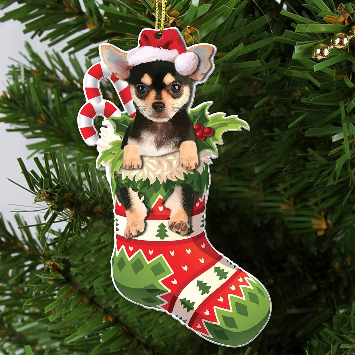 Dog Christmas Tree Ornament - Dog Lovers Gift Idea Xmas Decor - Cute Dog Christmas Tree Sock