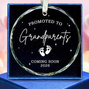 Grandparents Gifts - First Time Grandparents Gifts for Grandma, Grandpa - Baby Pregnancy Announcement Ornament for New Grandma - Grandpa to Be Ornaments - Glass Hanging Ornament