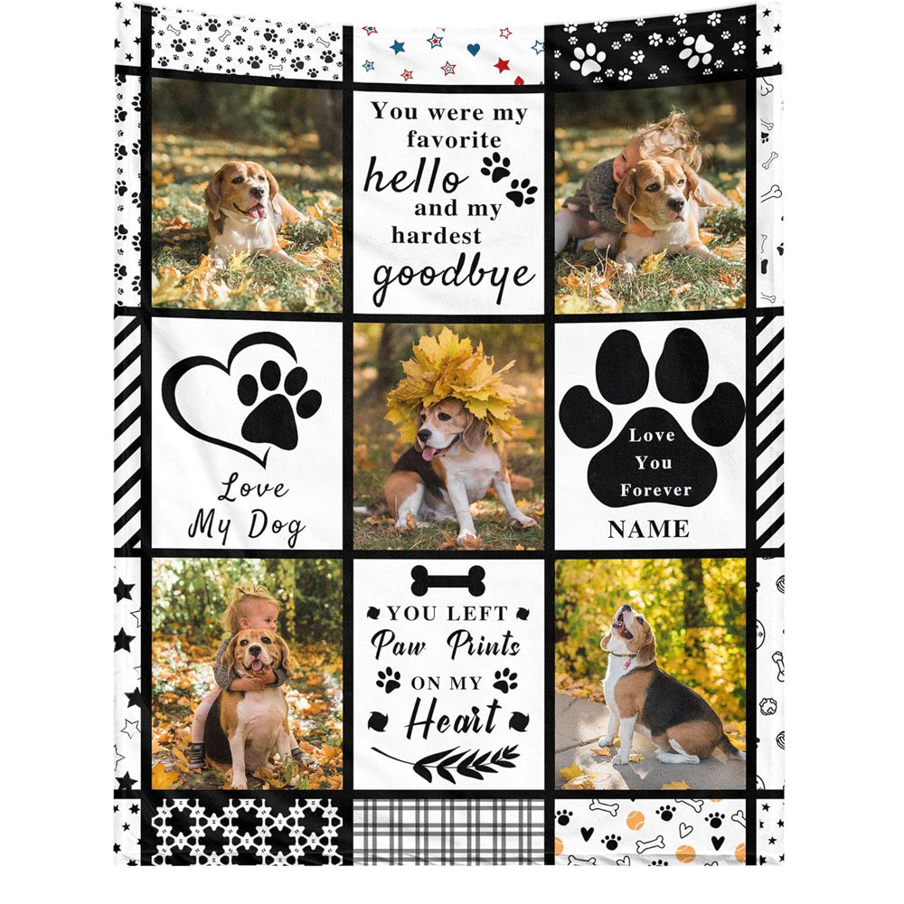 Personalized Pet Memorial Blanket with Photo Pet Memorial Gifts for Dogs Cats Loss of Dog Sympathy Gift Dog Bereavement Remembrance Pets Loss Gifts Custom Dogs Picture Blanket