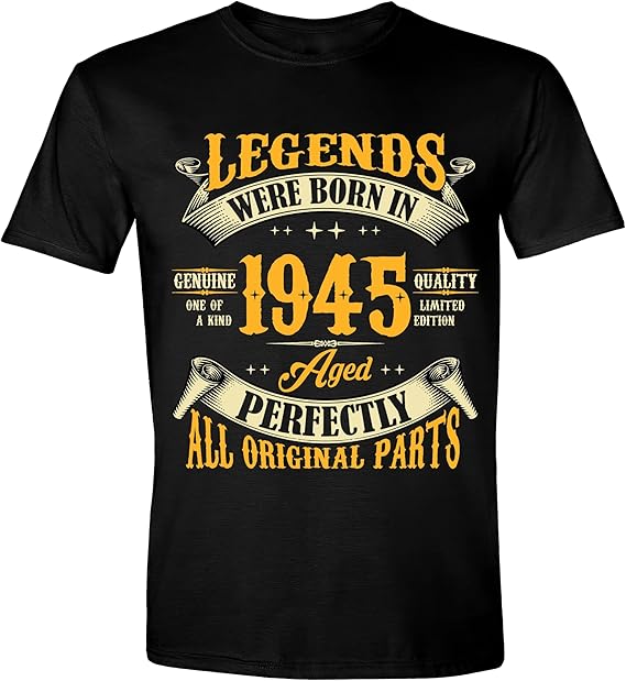 80th Birthday Shirt for Men, Legends were Born in 1945, Vintage T Shirt 80 Years Old Grandpa Custom Shirt Birthday Gift Retirement Gift