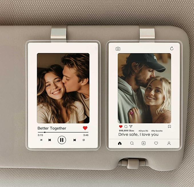 Valentine s Day Gift for Him Her, Personalized Car Visor Photo Clip, Custom Couple Picture Holder, Personalized Gift For Him Gift For Boyfriend