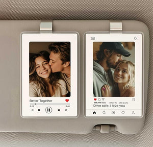 Valentine s Day Gift for Him Her, Personalized Car Visor Photo Clip, Custom Couple Picture Holder, Personalized Gift For Him Gift For Boyfriend