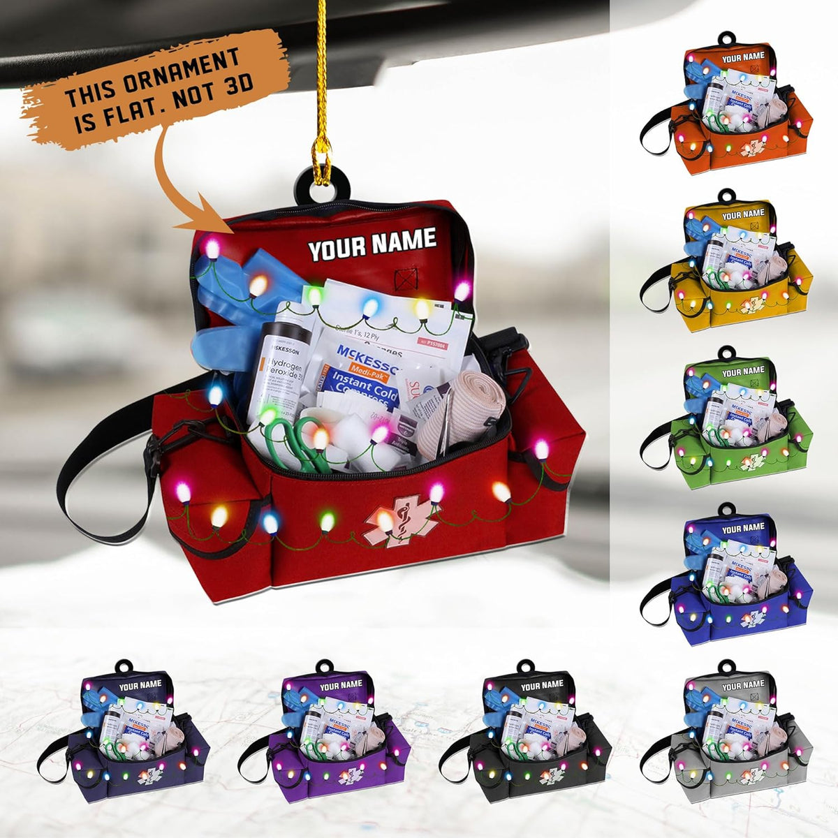 Personalized EMS EMT Paramedic Christmas Acrylic 2D Shape Flat Ornament 2025, Custom EMS, EMT Uniforms Ornament, Medical Christmas Ornaments, EMS Star of Life EMT Paramedic Ornaments