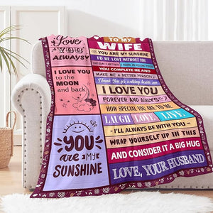 Gifts for Wife TO MY WIFE Blanket Wife Birthday Gift Ideas Wife Gifts from Husband Anniversary Birthday Gifts for Women Wife Blanket Gifts for Mothers Day Christmas Valentines Day Birthday