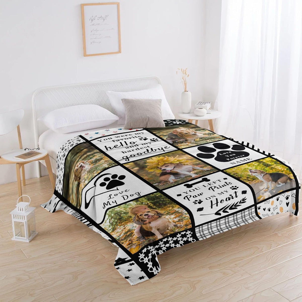 Personalized Pet Memorial Blanket with Photo Pet Memorial Gifts for Dogs Cats Loss of Dog Sympathy Gift Dog Bereavement Remembrance Pets Loss Gifts Custom Dogs Picture Blanket