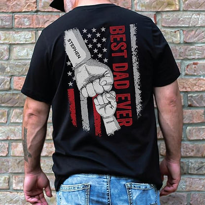 Personalized Shirt for Dad Grandpa Husband Papa - Best Dad Ever - Fathers Day Birthday Gift from Daughter Son Wife