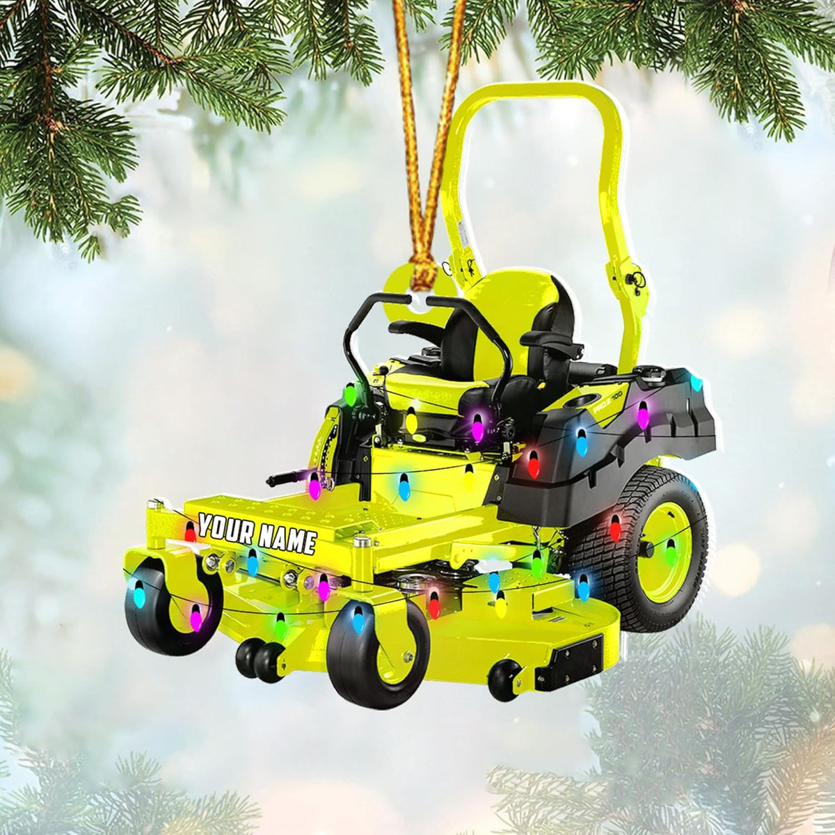 Personalized Lawn Mower Christmas Ornament Lawnmower Ornament Lawn Christmas Tree Lawnmower Ornaments with Xmas Lights Gardening Christmas Tree Ornaments