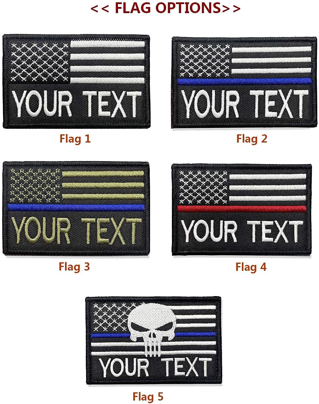 Customizable Tactical Military Name Embroidered Patch, American Flag Patch with Your Text, Hook and Loop, Military and Tactical Accessory for Clothing-Jackets-Hats-Backpacks