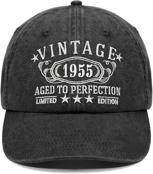 1955 Birthday Gifts for Men Women,Personalized 30th-100th Birthday Ideas Custom Year 1995 1985 1975 1965 1955 Gift,Parents Vintage Hat,
