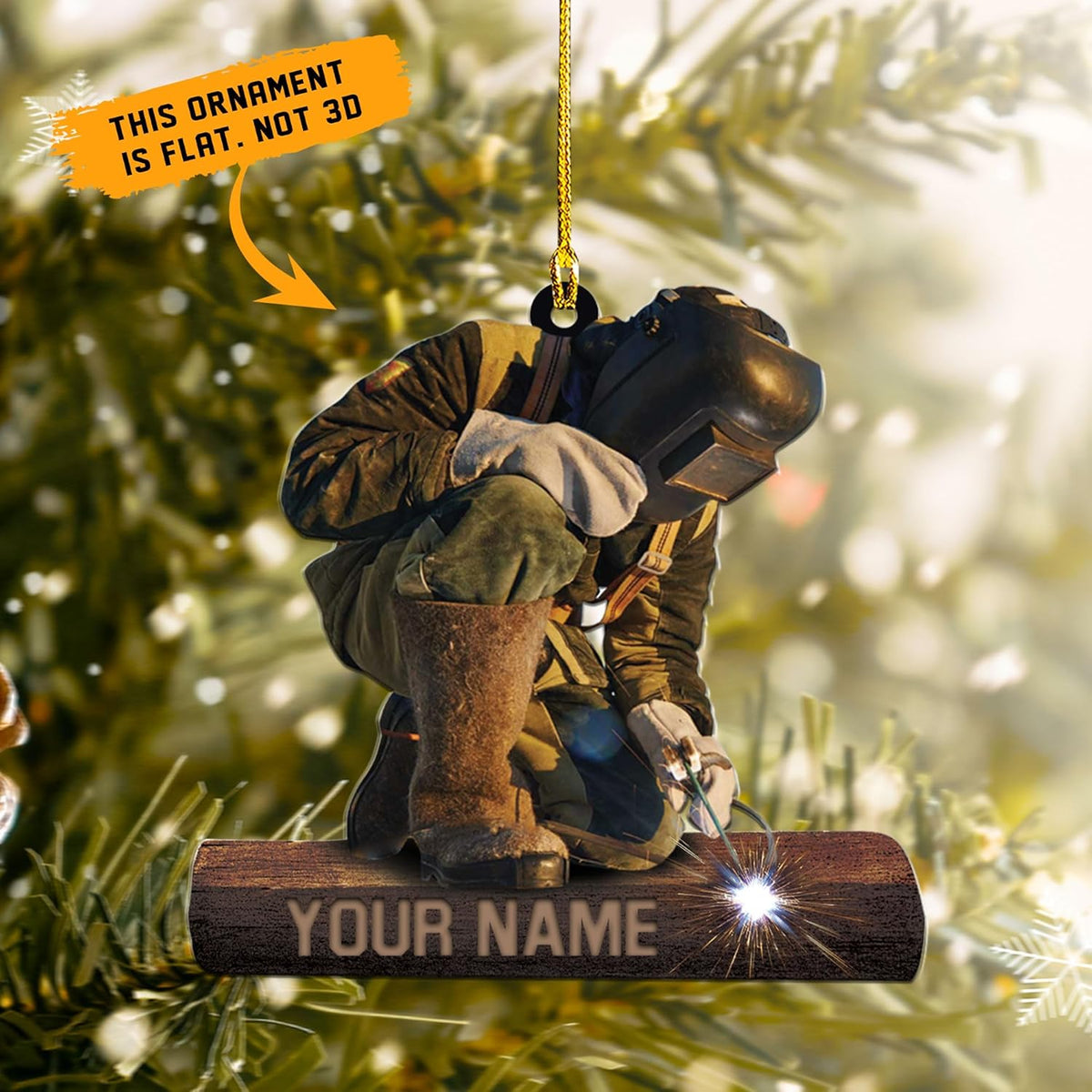 Custom Welder Ornaments, Two Sided Welding Plastic Ornament - Flat, Hanging Decorations For Christmas Gifts