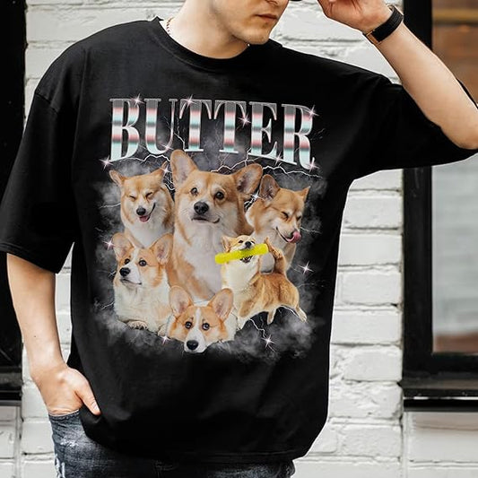Custom Bootleg Rap Tee Shirt for Women & Men - Custom Face & Photo Picture Shirt Gift Idea for Couples, Family & Friends