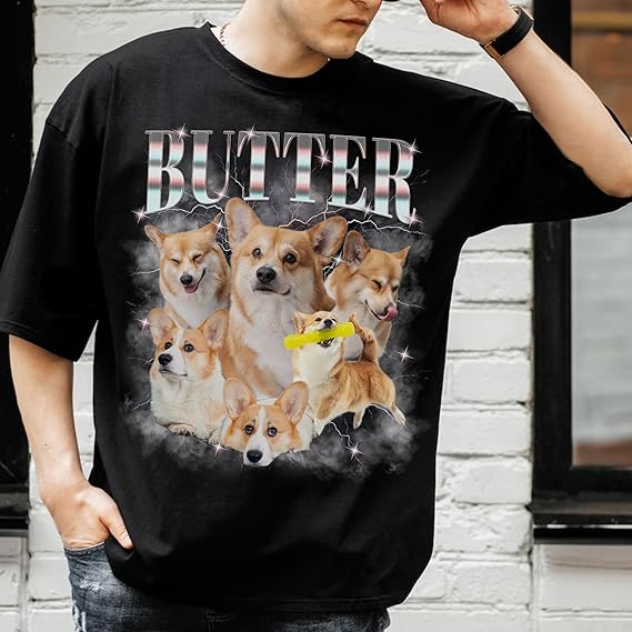 Custom Bootleg Rap Tee Shirt for Women & Men - Custom Face & Photo Picture Shirt Gift Idea for Couples, Family & Friends