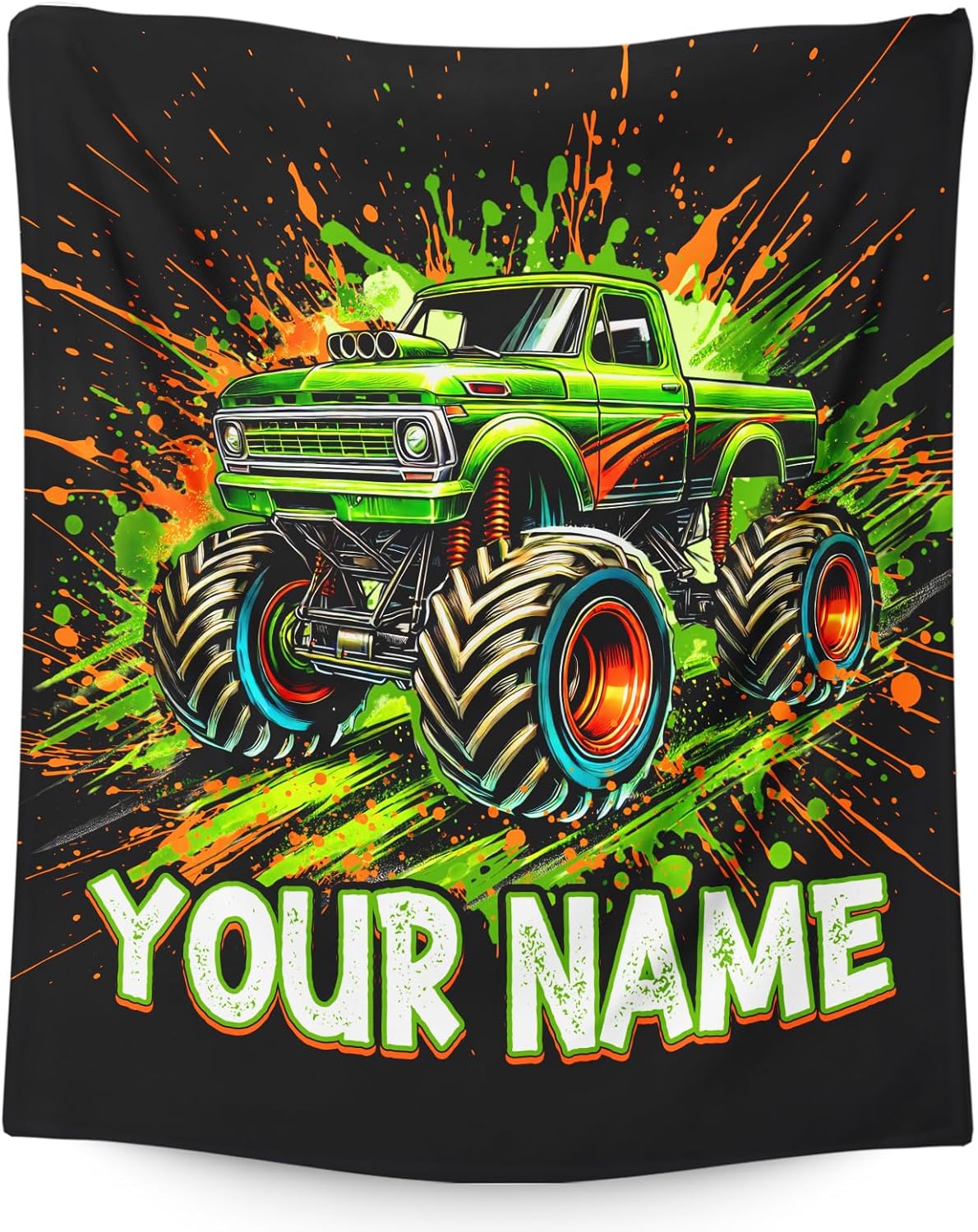 Truck Blanket for Boys Son Custom Throw Blankets Gift for Kids Adults Birthday Christmas, Personalized Throw for Sofa Couch Travel Car