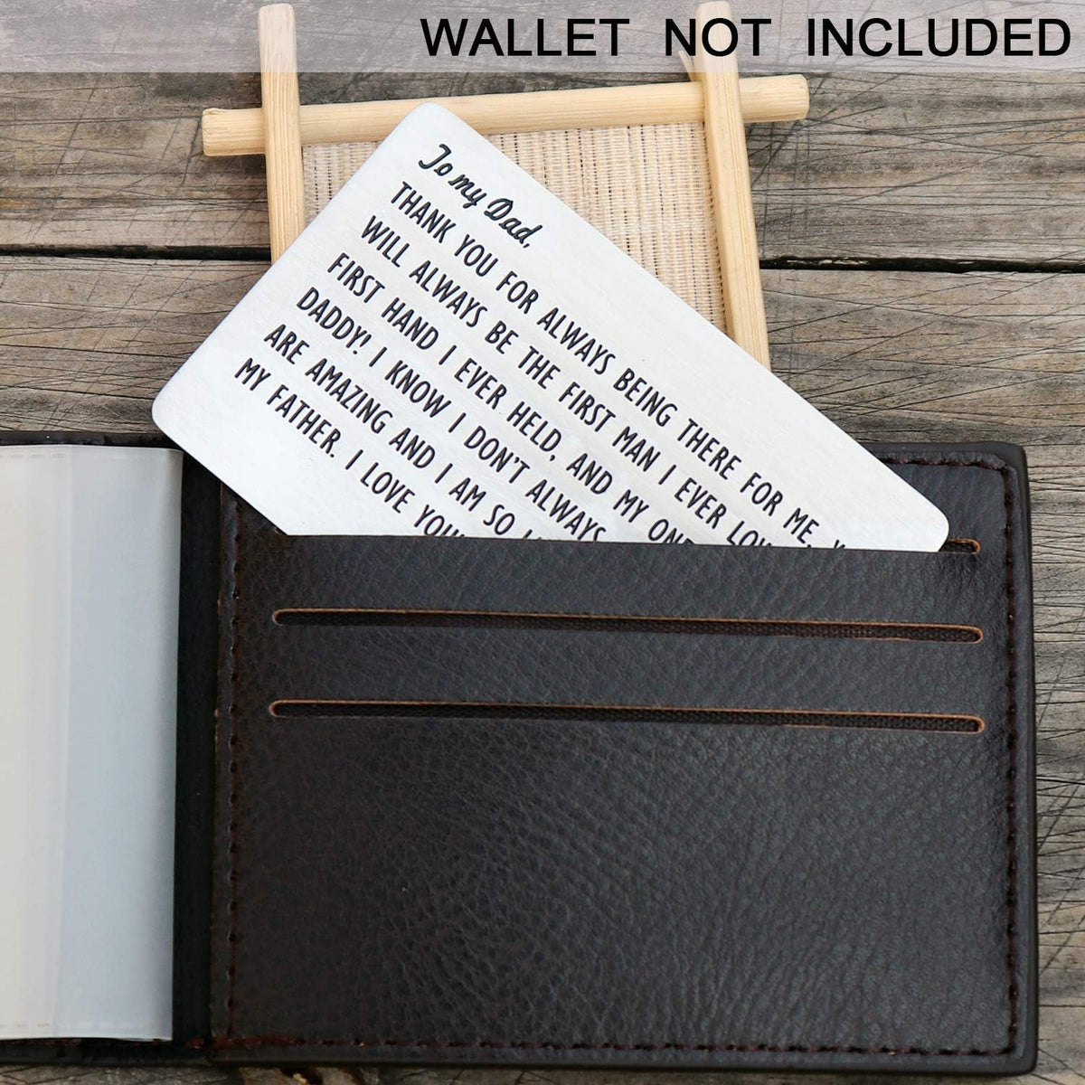 Dad Gifts from Daughter, Engraved Wallet Inserts for Father Papa, Fathers Day Birthday Wedding Thank You Gifts for Daddy from Daughter Kids