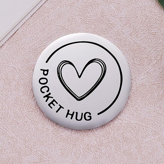 My Soulmate My Everything Pocket Hug Token Inspirational Reminder Gifts Mental Health Thinking of You Gift Self Love with PU Leather Keychain