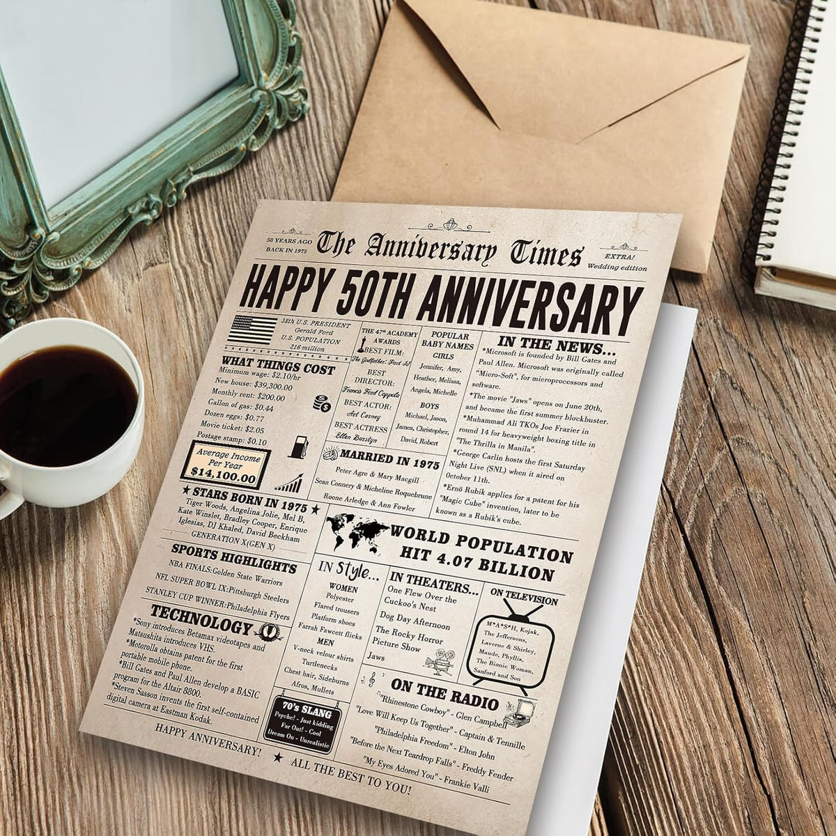 50th Anniversary Card for Women Men, Funny 50th Wedding Anniversary Decorations for Mom Dad, Romantic 50 Year Anniversary Card Custom Year Gift for Wife Husband, Golden Wedding Gift