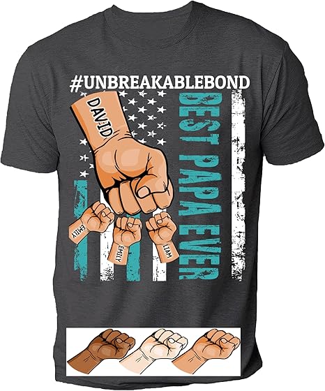 Personalize Best Grandpa Dad Ever Shirt - Custom Fist Bump Papa Father Shirt Hoodie Sweatshirt Unbreakablebond Father's Day Gift