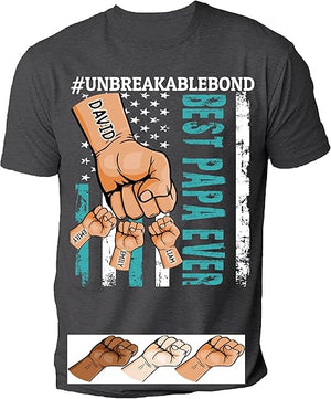 Personalize Best Grandpa Dad Ever Shirt - Custom Fist Bump Papa Father Shirt Hoodie Sweatshirt Unbreakablebond Father's Day Gift