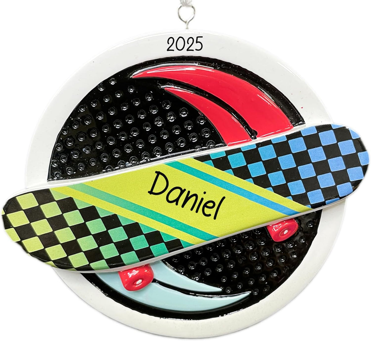 Personalized Skateboard Christmas Ornament 2025 - Free Customization | Skateboarder Xmas Tree Decoration | Skate Board Skateboarding Keepsake Gift for Boys & Girls - Custom Name & Year
