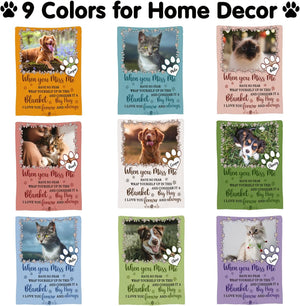 Custom Pet Memorial Blanket with Photo,Personalized Dog/Cat Loss Sympathy Gift,Pet Loss Bereavement Remembrance Gifts,Flannel Throw Blanket with Pictures