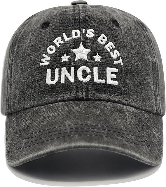 Uncle Gifts from Niece Nephew, Fathers Day Christmas Birthday Gifts for Uncle, Adjustable Personalized Embroidered Baseball Cap Father Days Gift