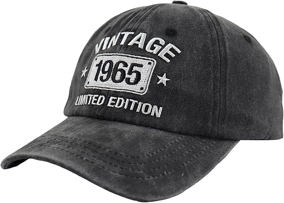 60th Birthday Gifts for Men Women Hats Vintage 1966 Blue Baseball Cap Personalized Embroidery cap for Grandpa