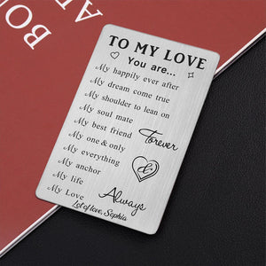 To My Love Wallet Card Gifts, 10 Reasons Why I Love You, Romantic Anniversary Cards Gift for Her Him, Wedding Christmas Presents