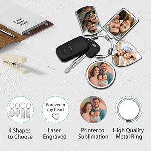 Custom Keychain with Picture Personalized Engraving Photo Text Keychains Customized Key Chain for Men Boyfriend Lovers