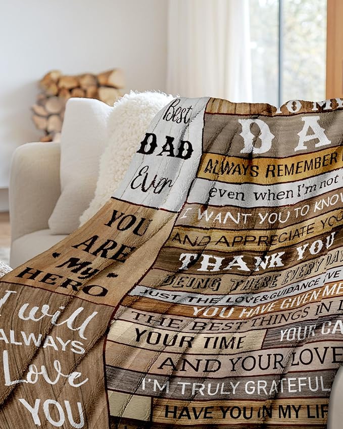 To My Dad Always Remember I Love You Soft Flannel Throw Blanket Gifts for Dad, Birthday, Father's Day, for Dad