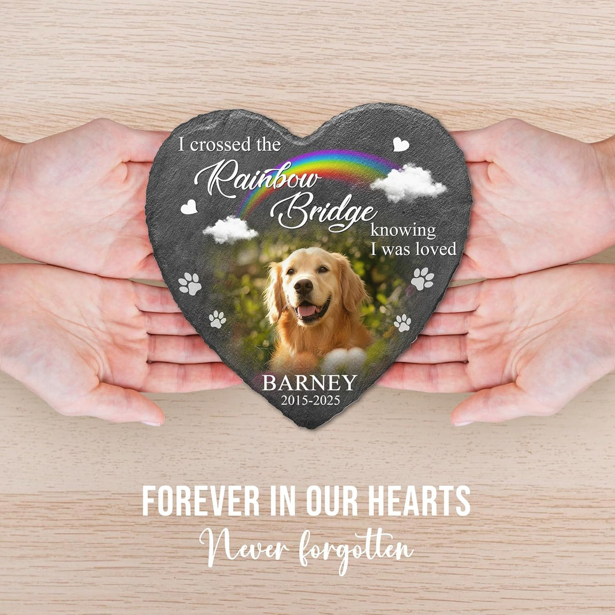 Custom Dog Memorial Stones Personalized Dog Gifts | Pet Memory Thoughtful Gifts for 4-Legged Companion Passed Away | Pet Stones Memorial Dogs with Photo | Best Remembrance Gift for Pets Loss