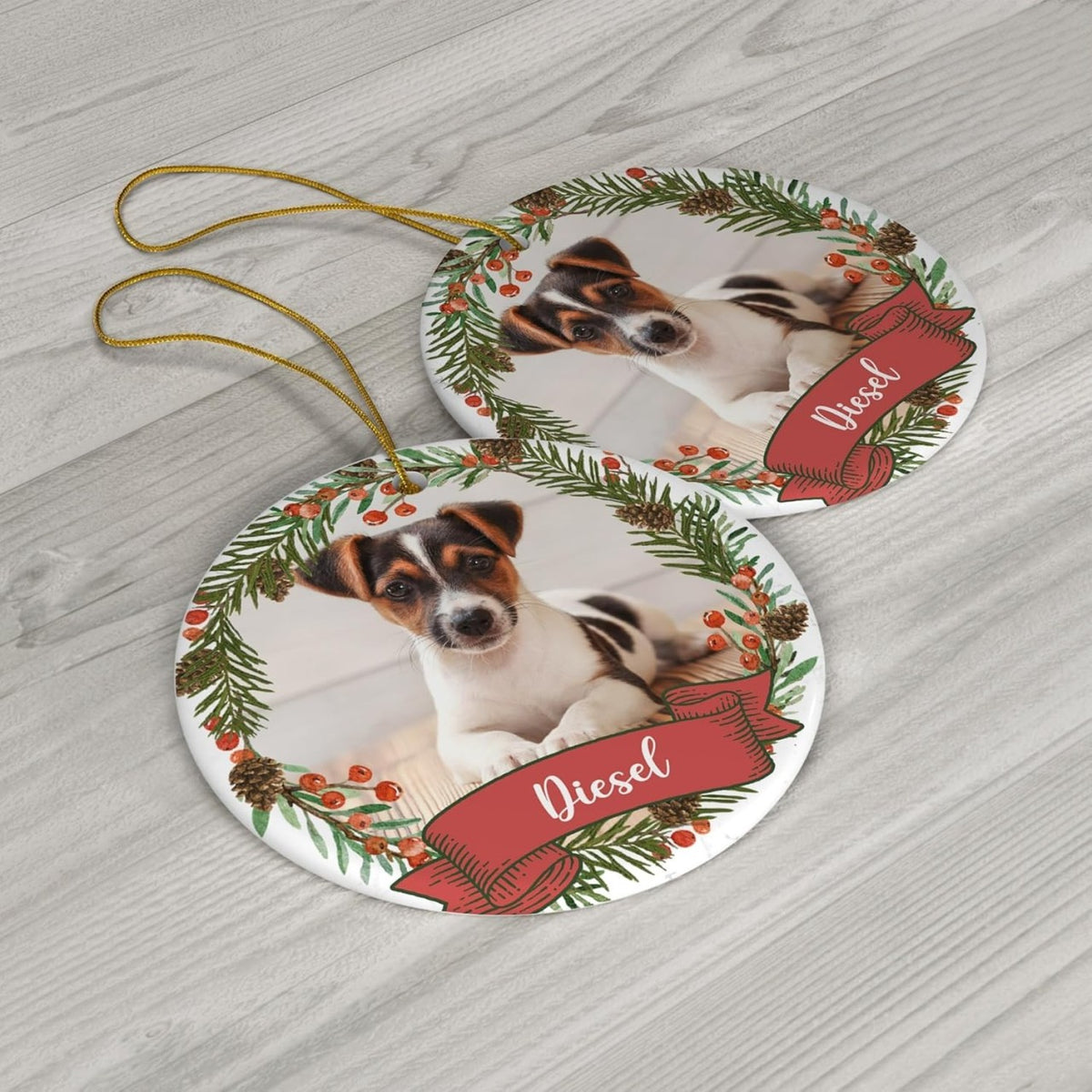 Personalized Dog Christmas Ornaments, Custom Photo Name for Christmas Trees, Dog First Christmas Ornaments, Best Gifts for Dog Lovers, Pet Lovers