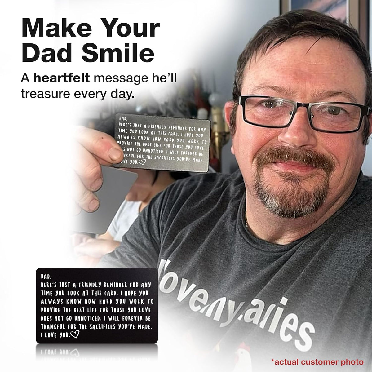 Wallet Card for Dad Birthday, Valentine's, and Father's Day Gift from Son or Daughter, New Dad Keepsake, Best Dad Ever, Meaningful and Unique Gift for Fathers