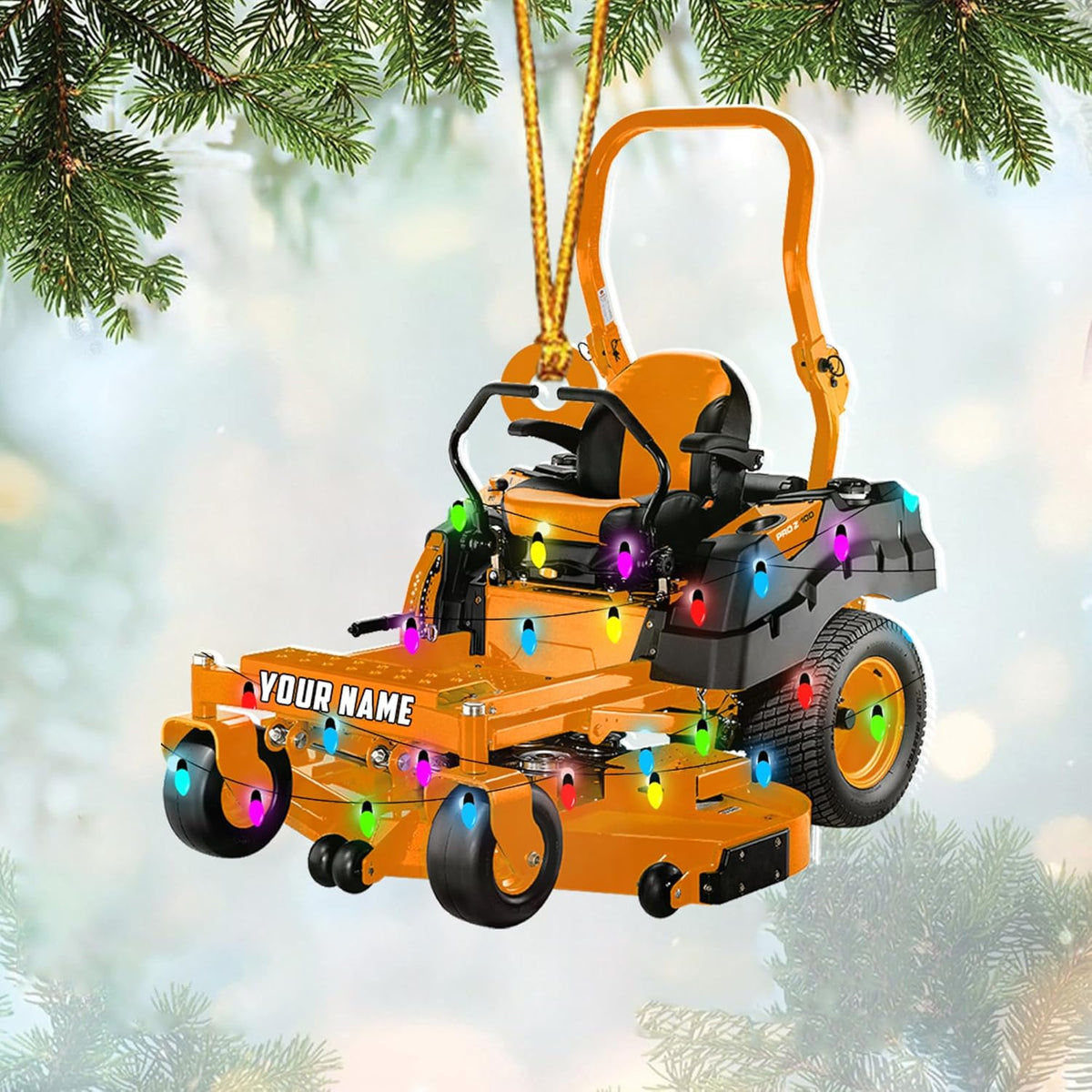 Personalized Lawn Mower Christmas Ornament Lawnmower Ornament Lawn Christmas Tree Lawnmower Ornaments with Xmas Lights Gardening Christmas Tree Ornaments