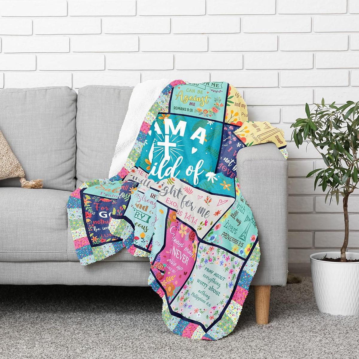 Christian Gifts for Women Blanket - I Am a Child of God Blankets - Inspirational Religious Birthday Catholic Spiritual & Baptism Confirmation Gifts for Girls