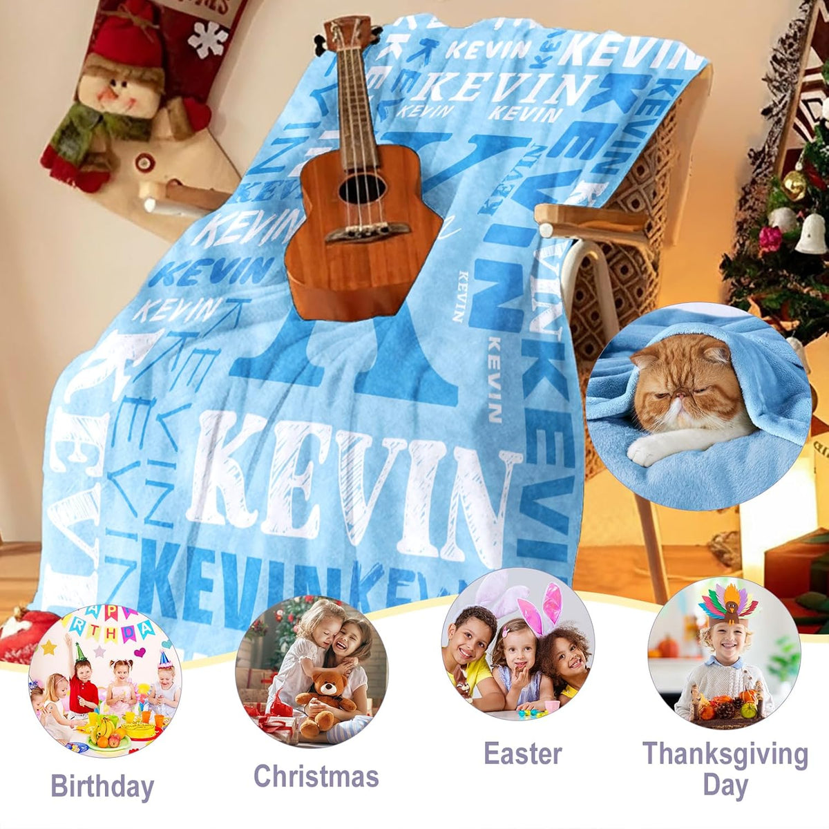 Personalized Blankets for Teen Girls Boys , Custom Blanket with Kids Names, Ultra-Soft Flannel Monogrammed Baby Throws Blankets, Customized Christmas Brithday Gifts for Adults