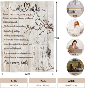 Wedding Gifts for Couples 2025 Soft Blanket, Bridal Shower Gifts for Bride to Be, Anniversary Mr and Mrs Gifts, Wedding Gifts for Newlyweds Just Married Gifts Wedding Throw Blanket